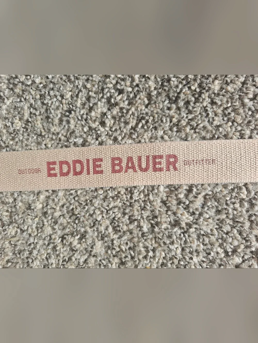 Eddie Bauer Beige Canvas Belt with Red Logo